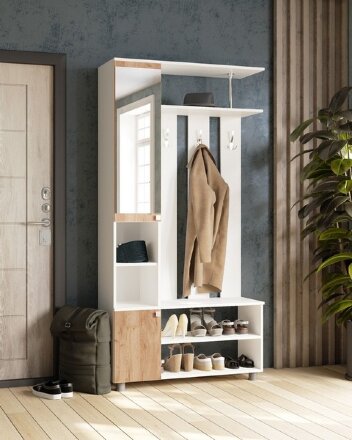 Прихожая Эконом, крафт золотой + белый 